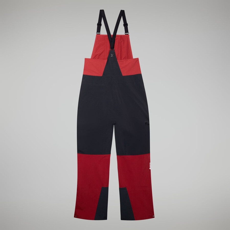los hombres del mtn areté descender de gore-tex pantalones bib - rojo oscuronegro berghaus