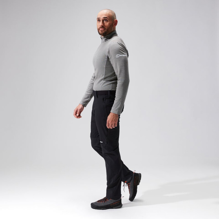 los hombres del mtn guía alpino pantalón negro berghaus