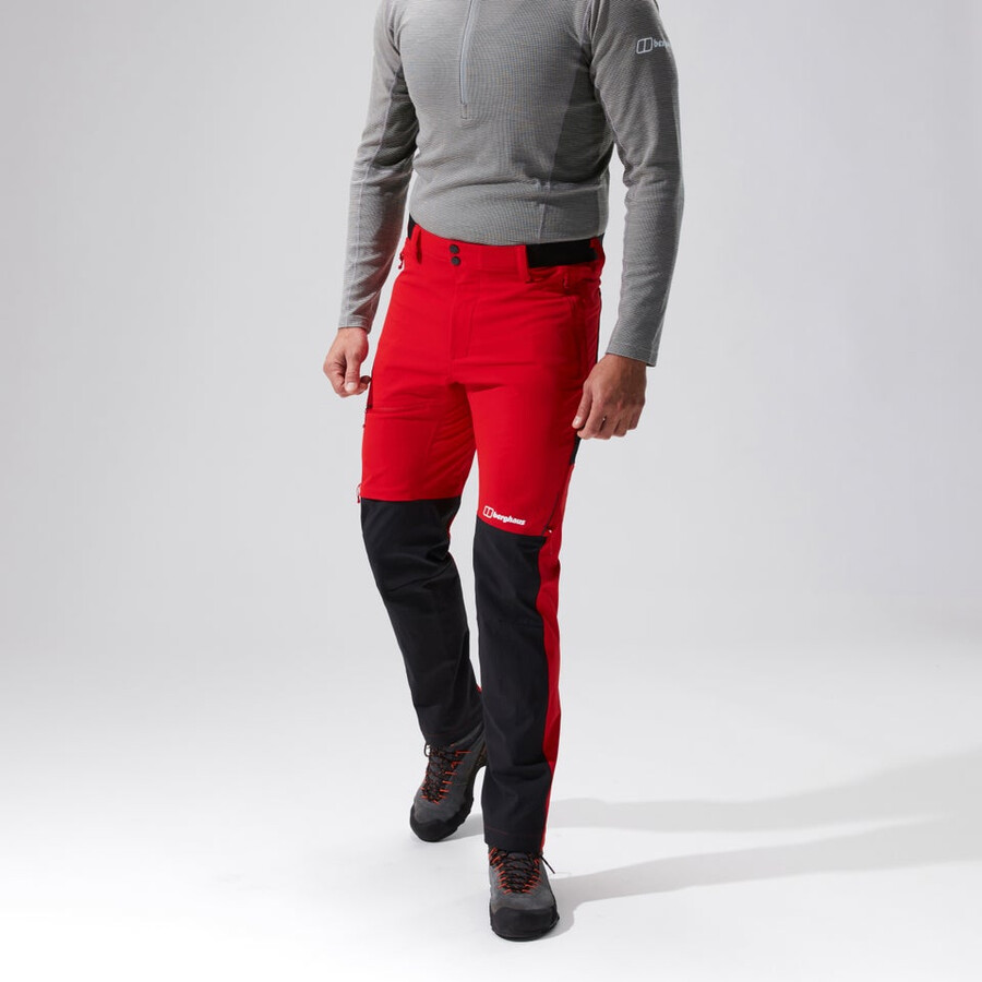 los hombres del mtn guía alpino pantalón rojonegro berghaus