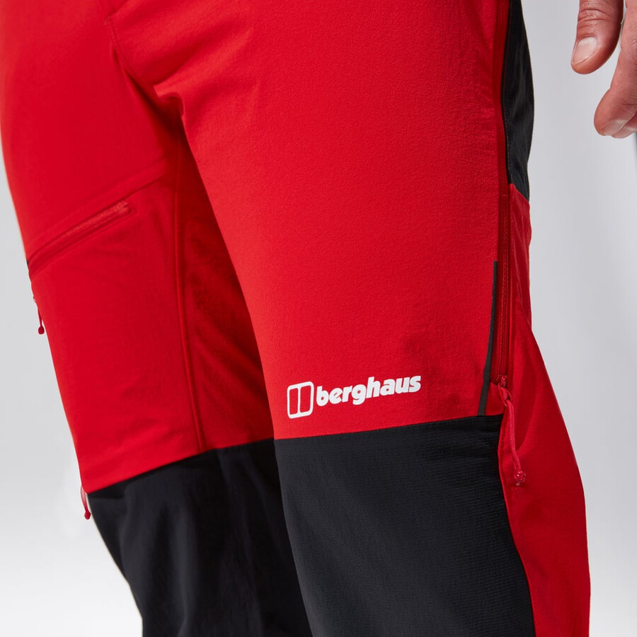 los hombres del mtn guía alpino pantalón rojonegro berghaus