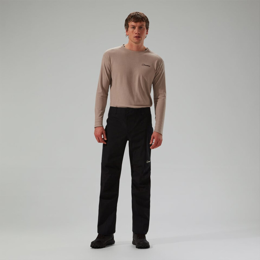 los hombres ridge-buscador de gore-tex impermeable pantalón negro berghaus