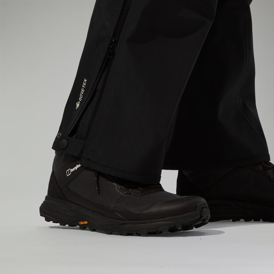 los hombres ridge-buscador de gore-tex impermeable pantalón negro berghaus