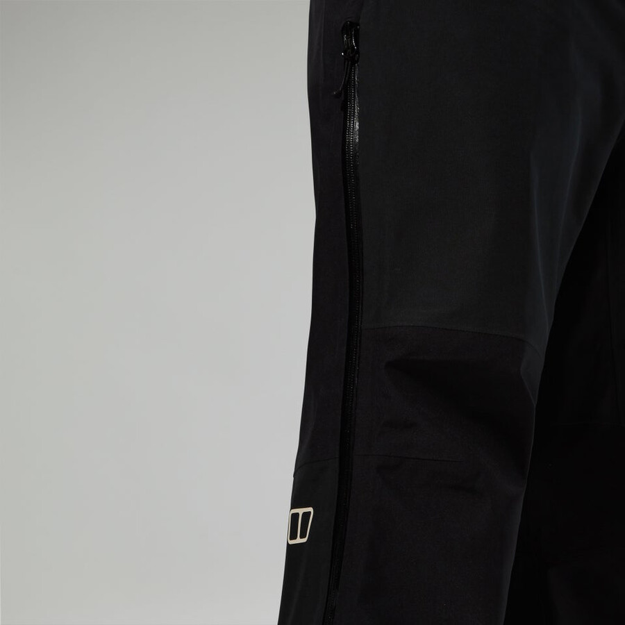 los hombres ridge-buscador de gore-tex impermeable pantalón negro berghaus