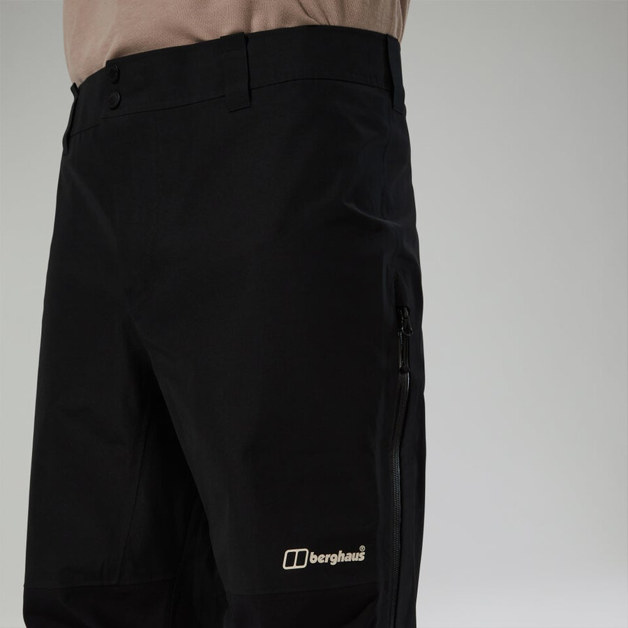 los hombres ridge-buscador de gore-tex impermeable pantalón negro berghaus