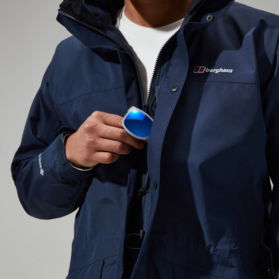 los hombres de la cornisa de gore-tex interactivo de la chaqueta - azul oscuro berghaus