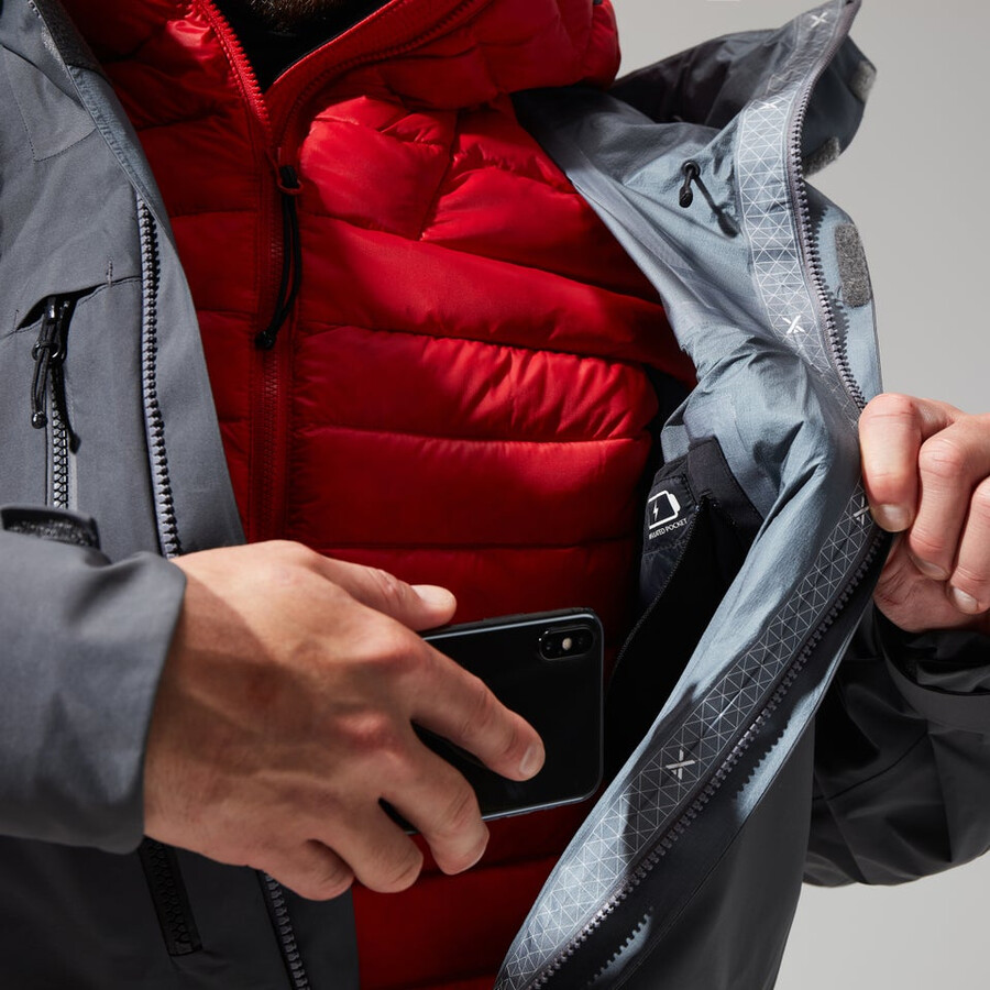 los hombres del mtn guía de gore-tex pro chaqueta grisnegro berghaus
