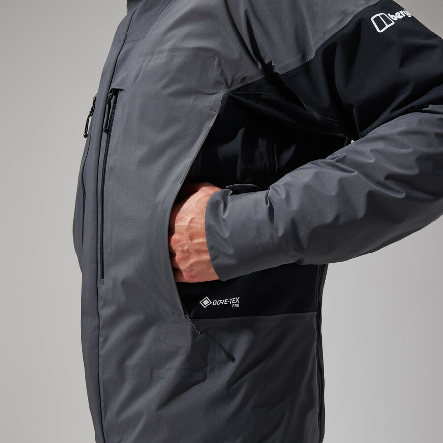 los hombres del mtn guía de gore-tex pro chaqueta grisnegro berghaus