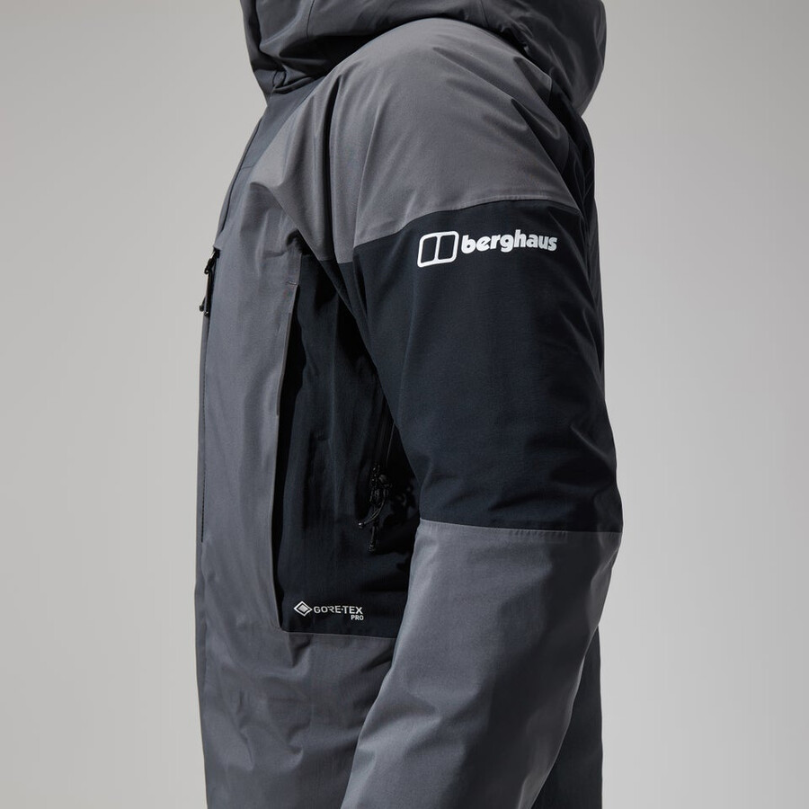 los hombres del mtn guía de gore-tex pro chaqueta grisnegro berghaus