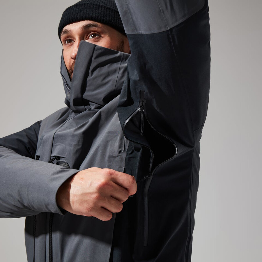 los hombres del mtn guía de gore-tex pro chaqueta grisnegro berghaus