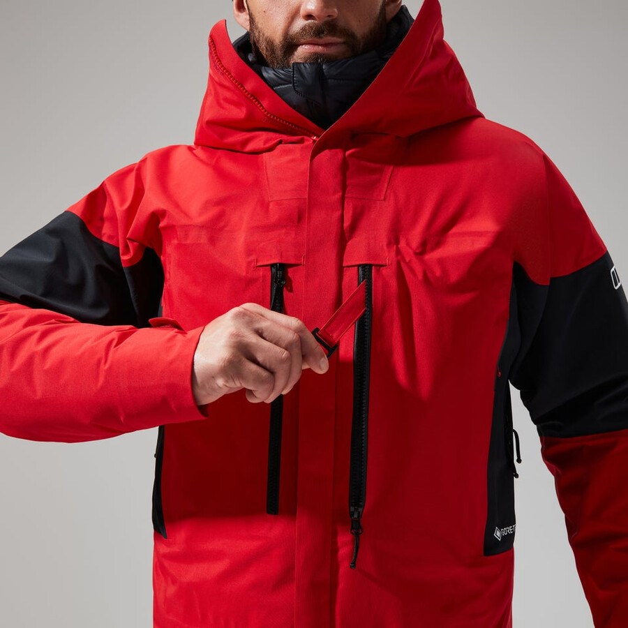 los hombres del mtn guía de gore-tex pro de la chaqueta - rojonegro berghaus