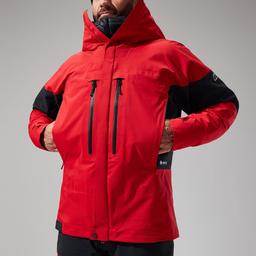los hombres del mtn guía de gore-tex pro de la chaqueta - rojonegro berghaus