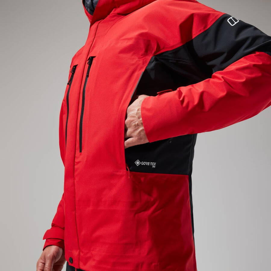 los hombres del mtn guía de gore-tex pro de la chaqueta - rojonegro berghaus