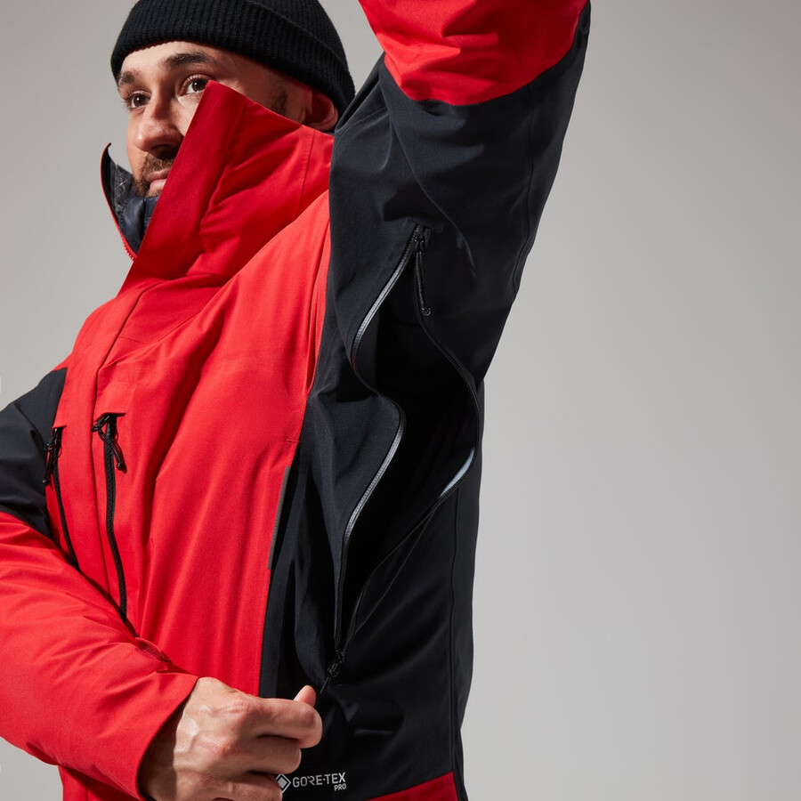 los hombres del mtn guía de gore-tex pro de la chaqueta - rojonegro berghaus