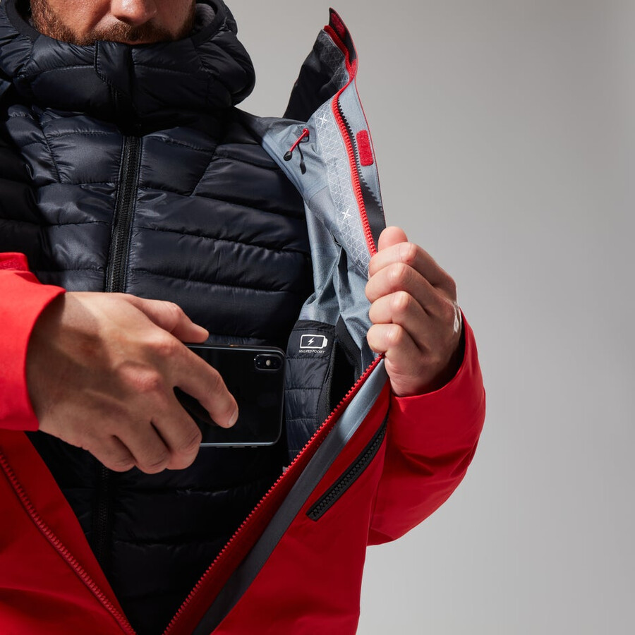 los hombres del mtn guía de gore-tex pro de la chaqueta - rojonegro berghaus
