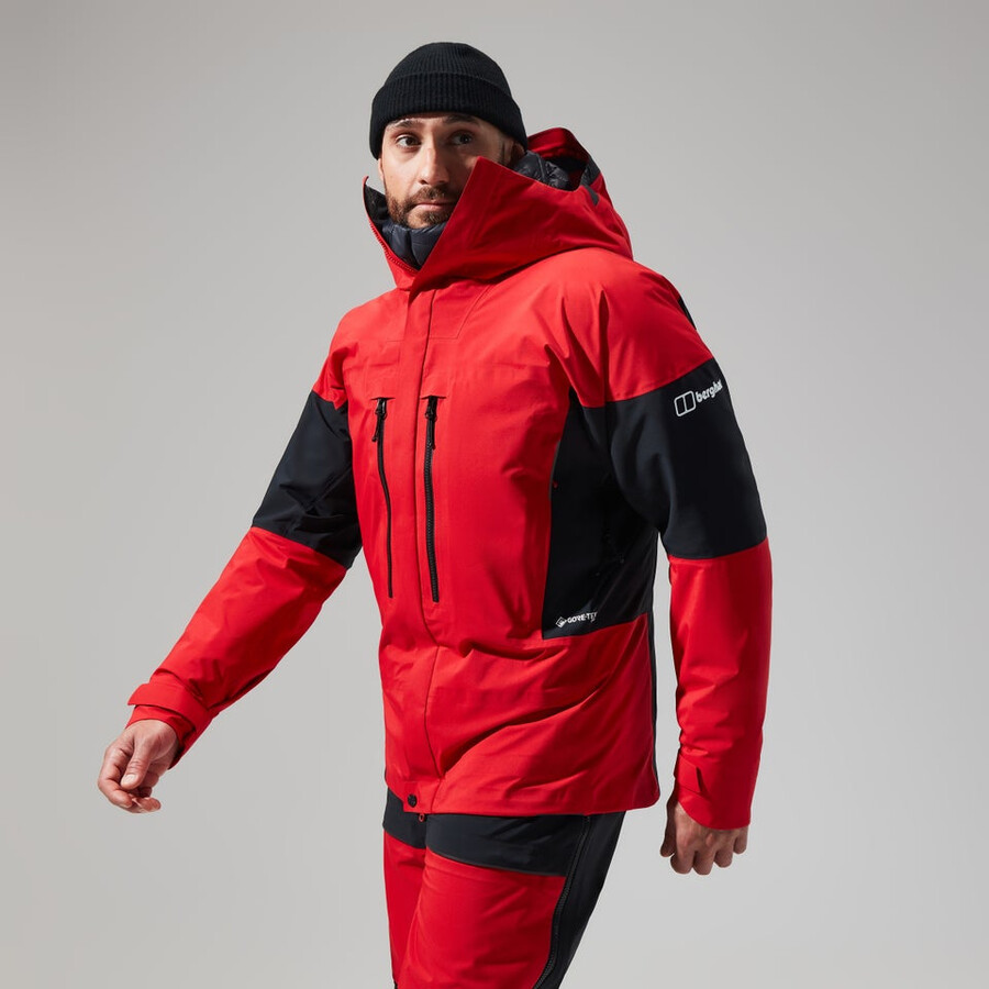los hombres del mtn guía de gore-tex pro de la chaqueta - rojonegro berghaus