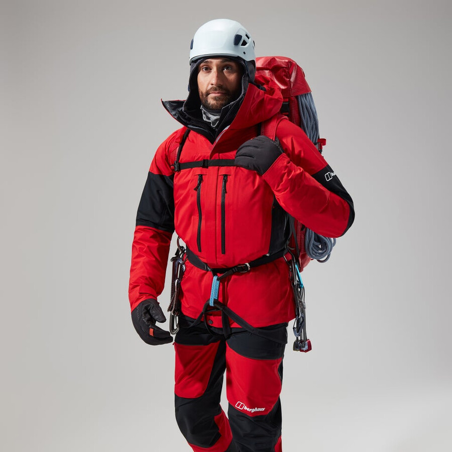 los hombres del mtn guía de gore-tex pro de la chaqueta - rojonegro berghaus