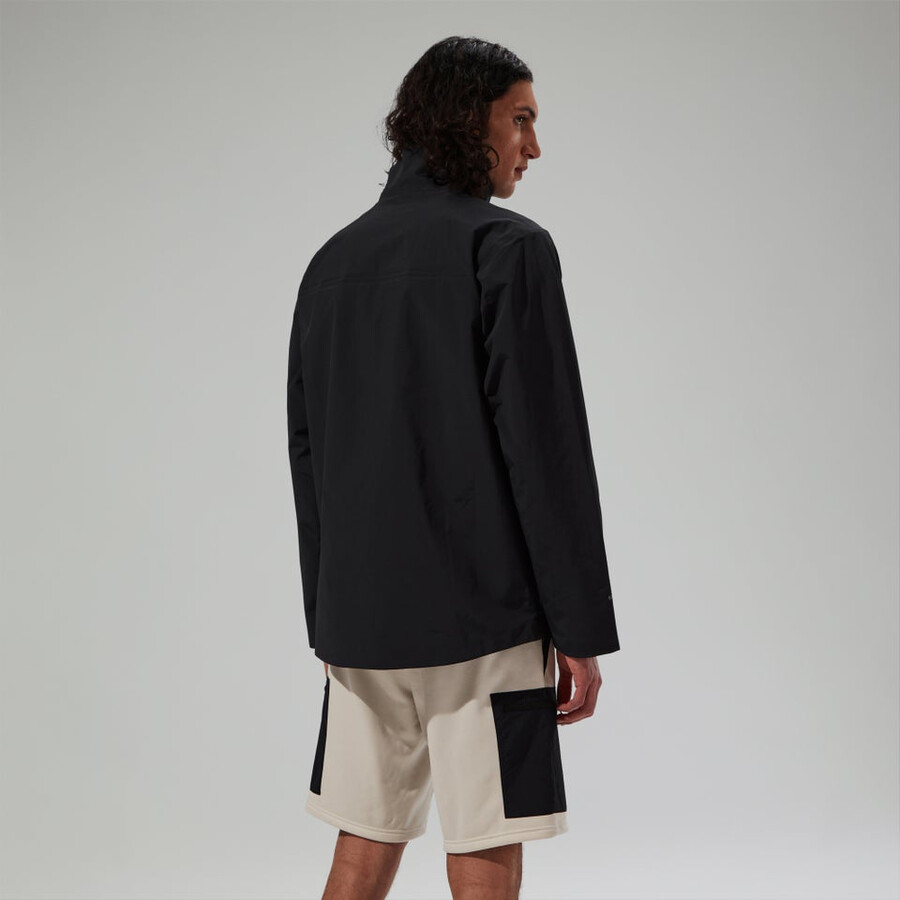 los hombres woodwalk chaqueta impermeable negro berghaus