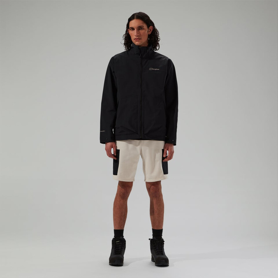 los hombres woodwalk chaqueta impermeable negro berghaus
