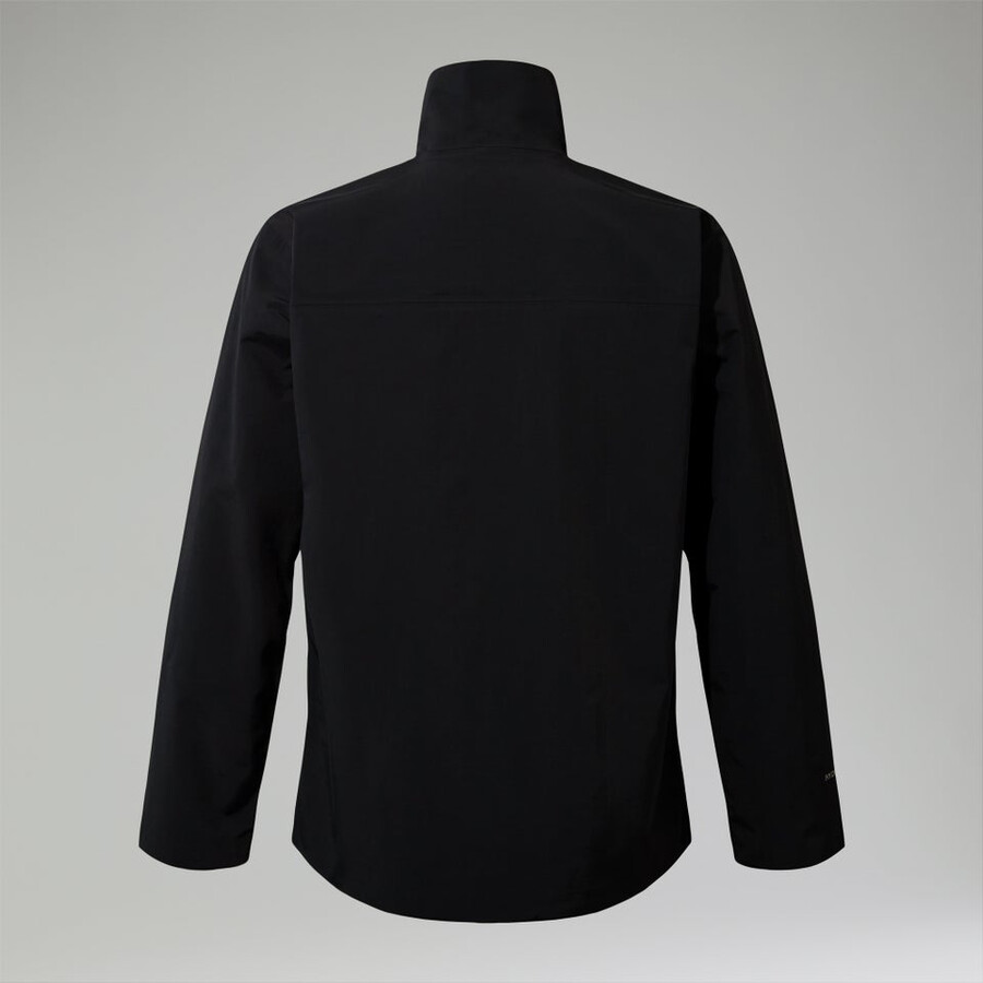 los hombres woodwalk chaqueta impermeable negro berghaus