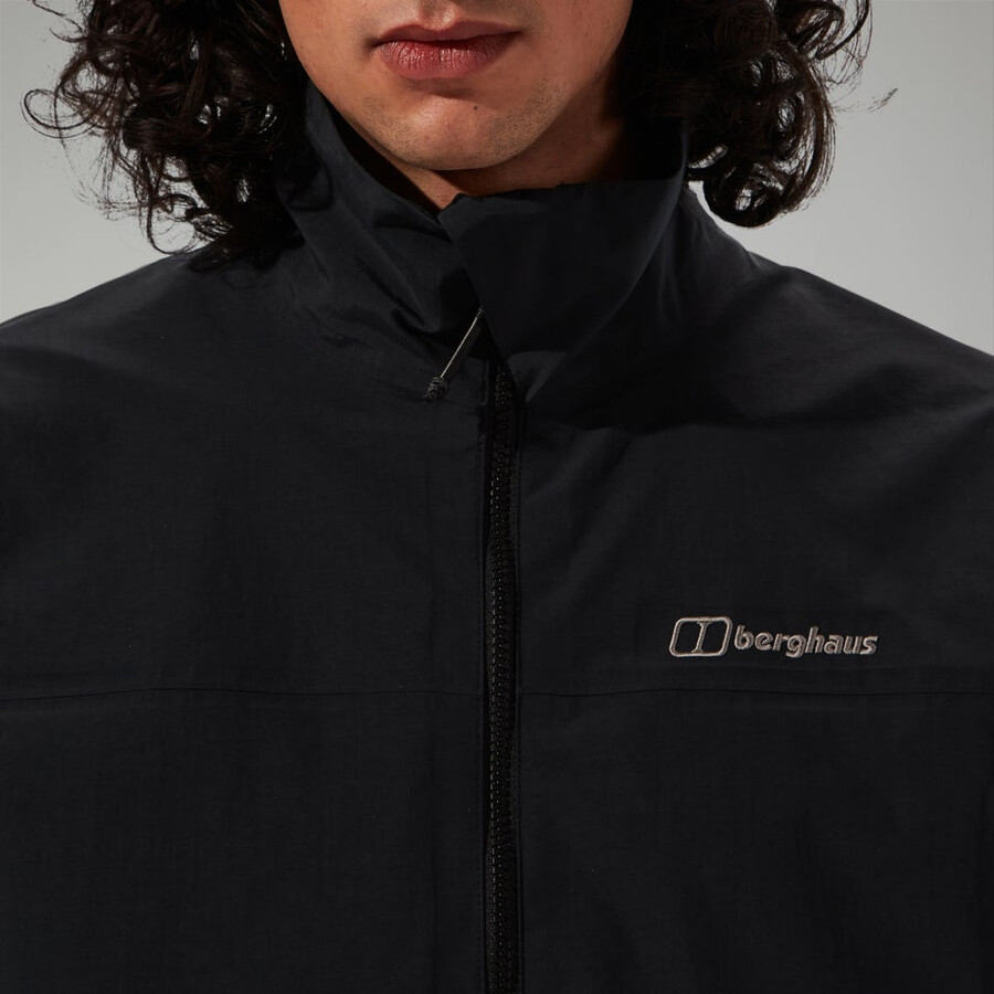los hombres woodwalk chaqueta impermeable negro berghaus