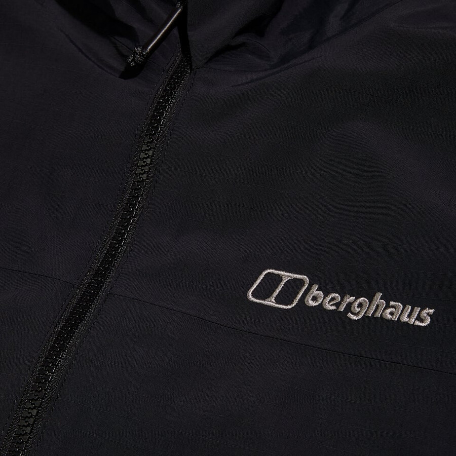 los hombres woodwalk chaqueta impermeable negro berghaus