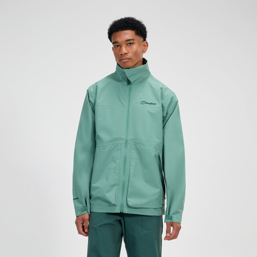 los hombres woodwalk impermeable chaqueta - verde berghaus