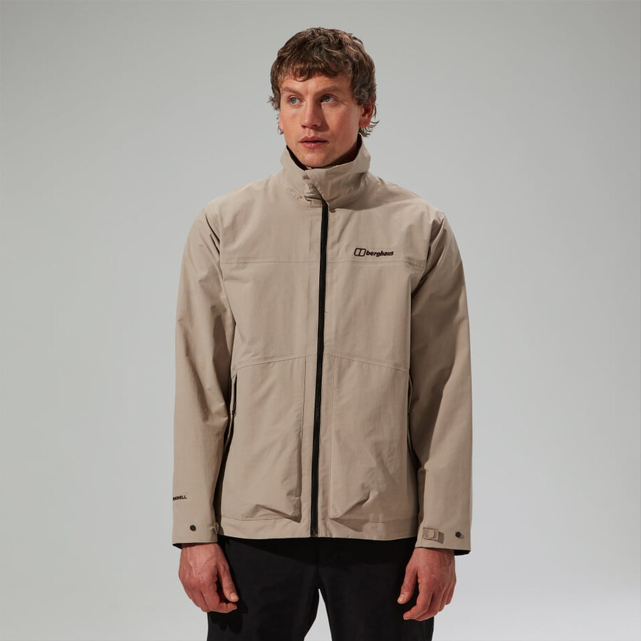 los hombres woodwalk chaqueta impermeable gris berghaus