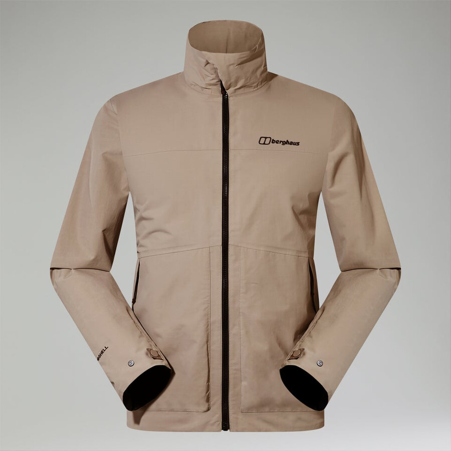 los hombres woodwalk chaqueta impermeable gris berghaus