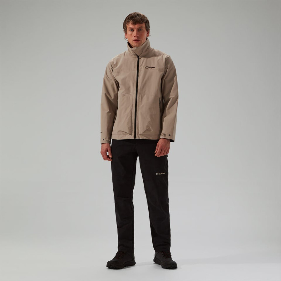 los hombres woodwalk chaqueta impermeable gris berghaus