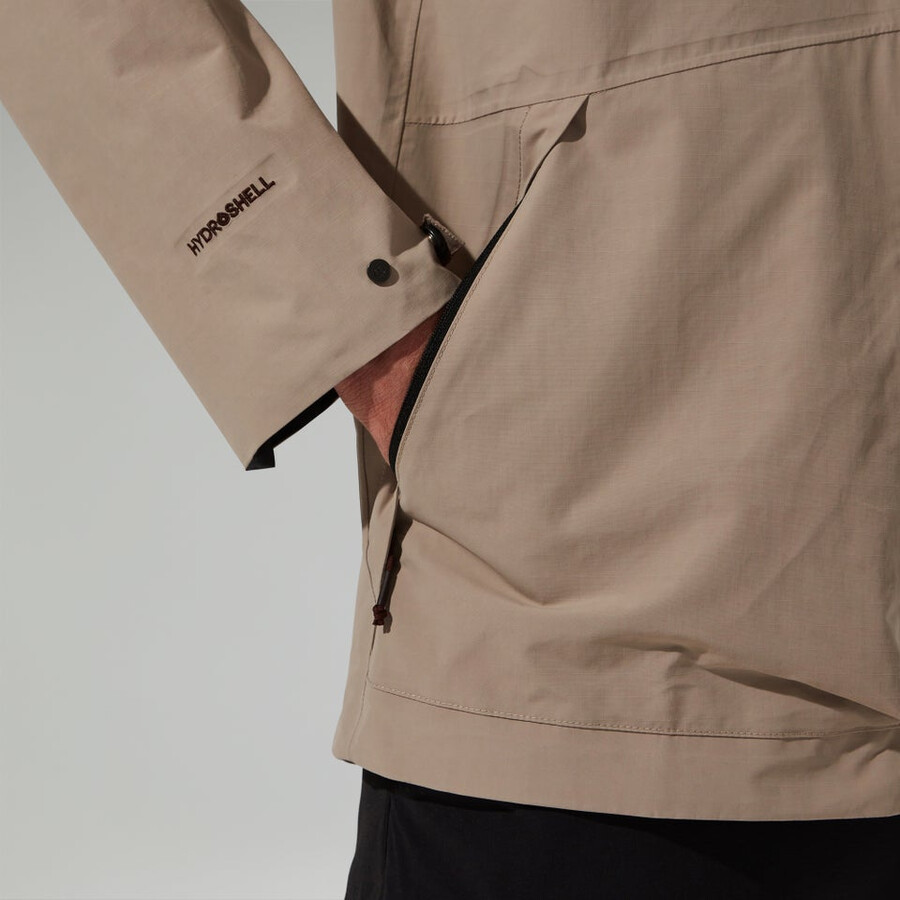 los hombres woodwalk chaqueta impermeable gris berghaus