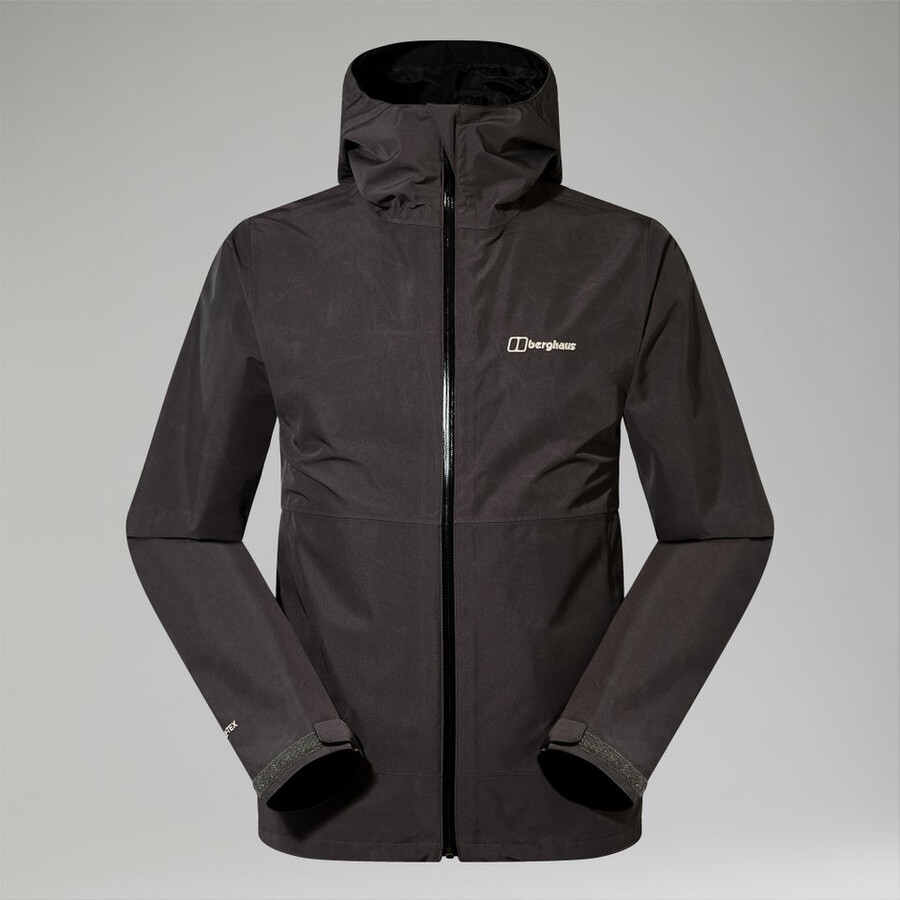 los hombres bramblfell interactivo de gore-tex impermeable chaqueta de color grisnegro berghaus