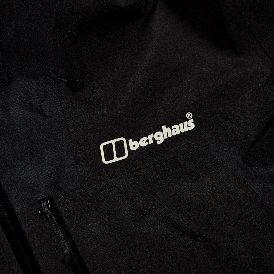 los hombres ridge-buscador de gore-tex impermeable chaqueta - negro berghaus