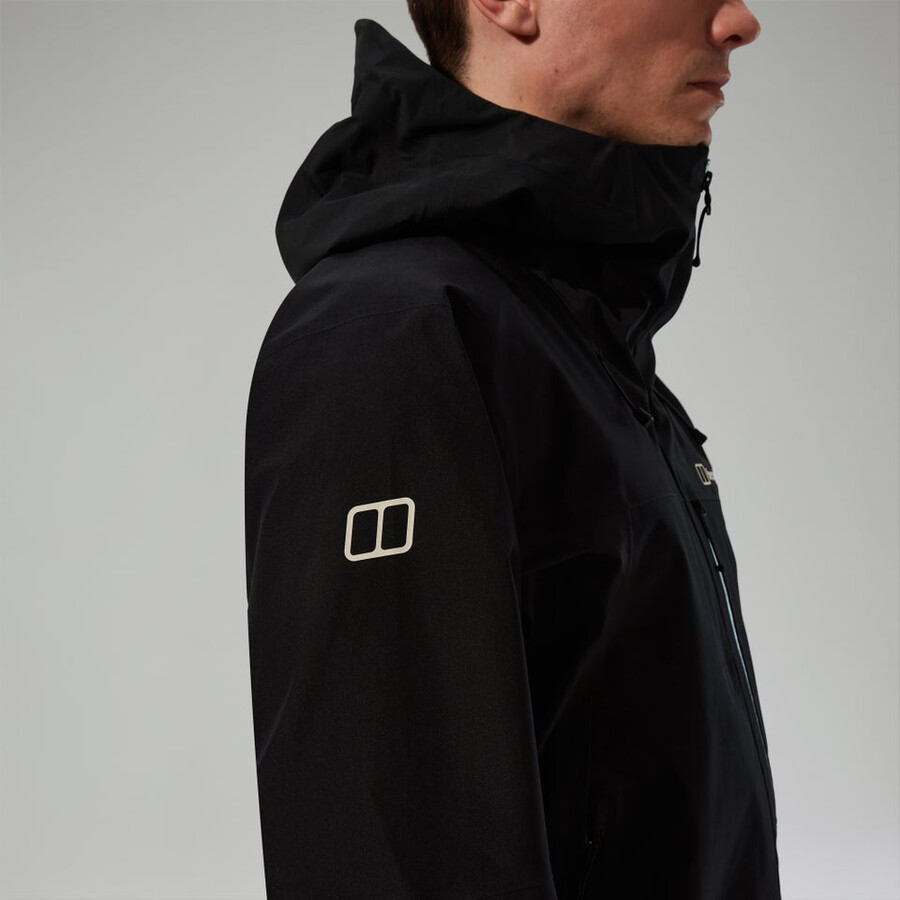 los hombres ridge-buscador de gore-tex impermeable chaqueta - negro berghaus