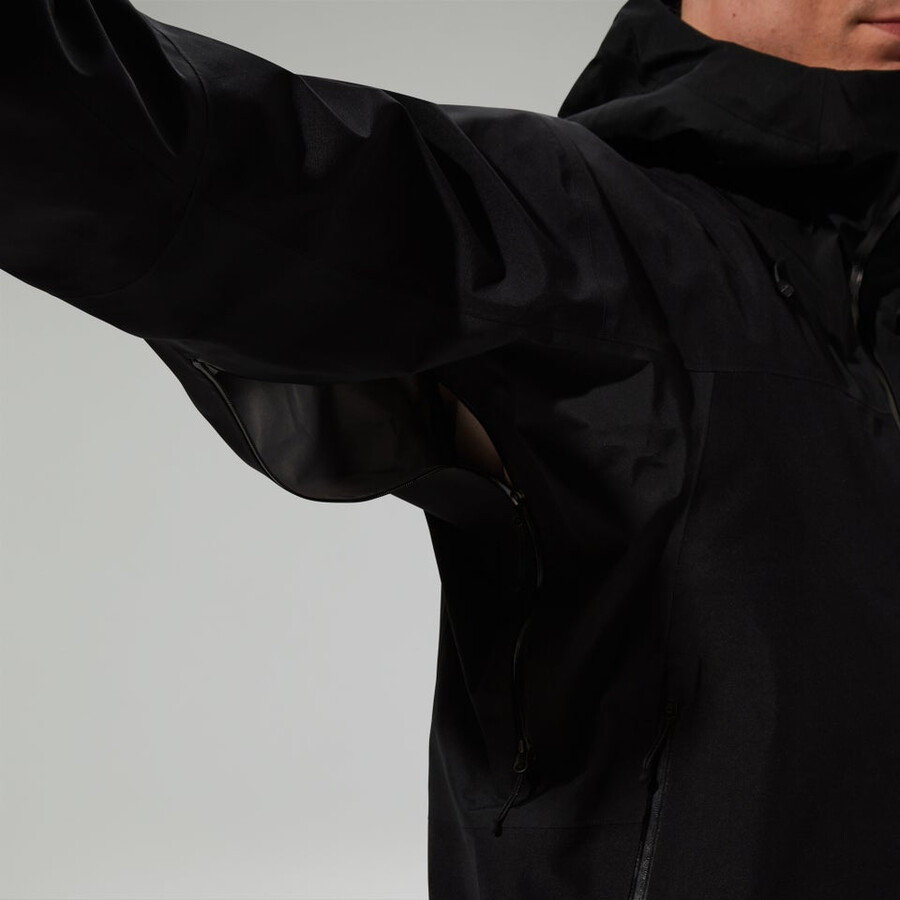 los hombres ridge-buscador de gore-tex impermeable chaqueta - negro berghaus
