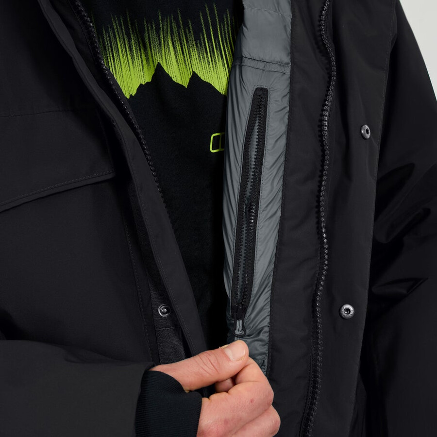 los hombres de fernly gore-tex down parka - negro berghaus