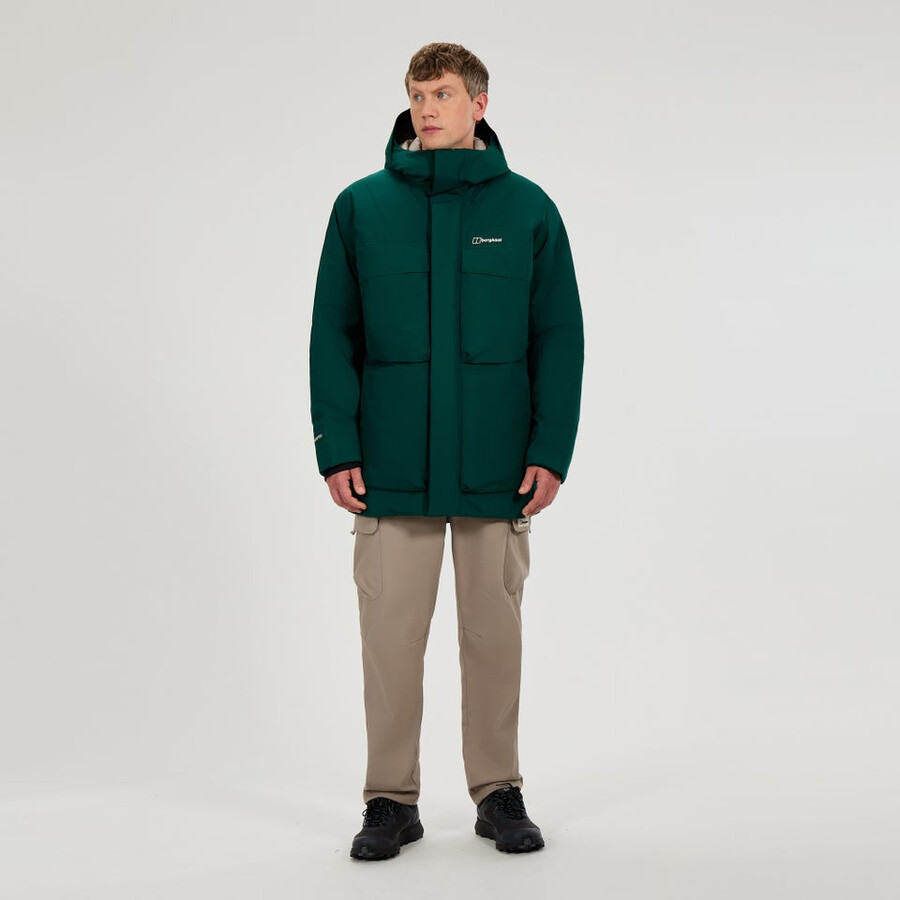 los hombres de fernly gore-tex abajo parka verde berghaus