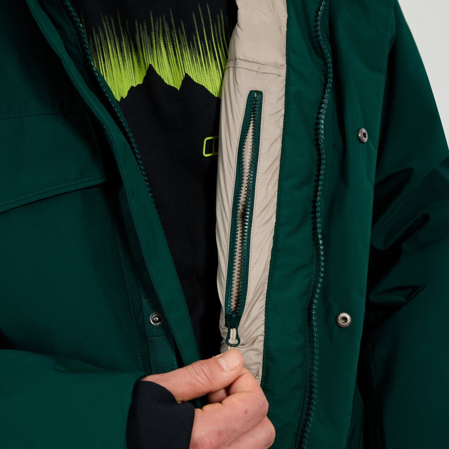 los hombres de fernly gore-tex abajo parka verde berghaus