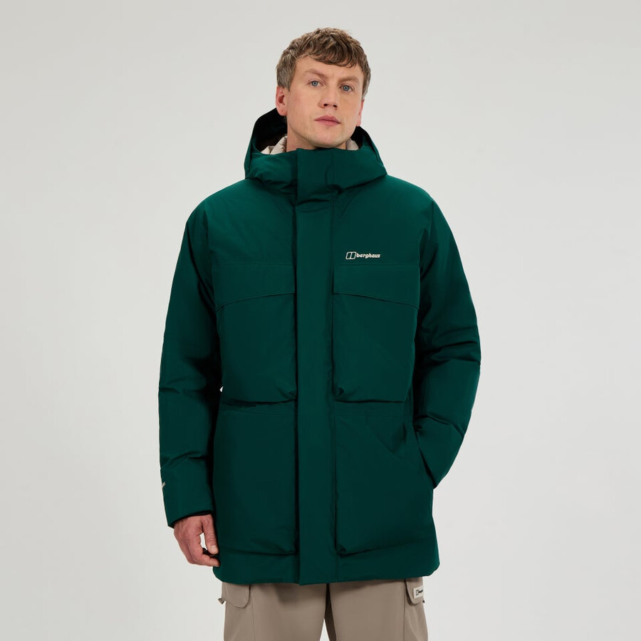 los hombres de fernly gore-tex abajo parka verde berghaus