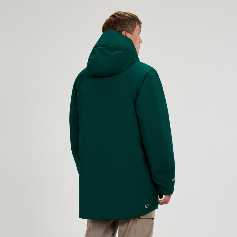 los hombres de fernly gore-tex abajo parka verde berghaus
