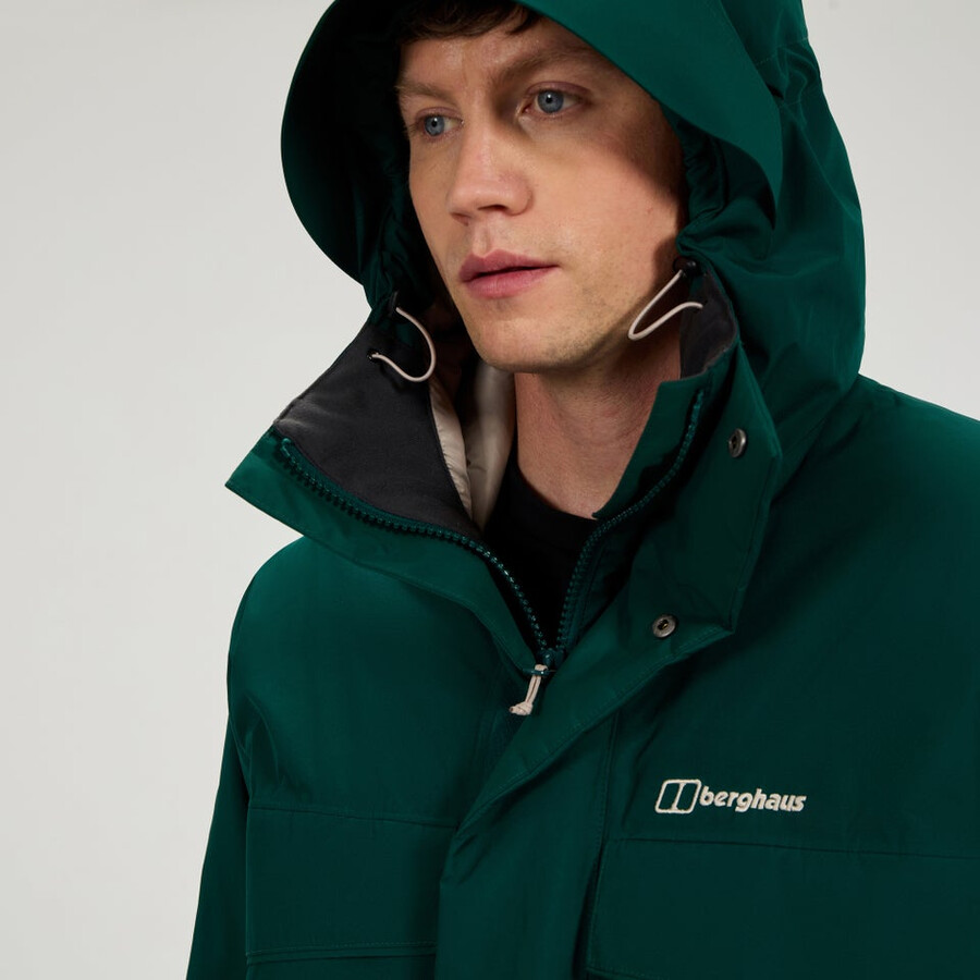 los hombres de fernly gore-tex abajo parka verde berghaus