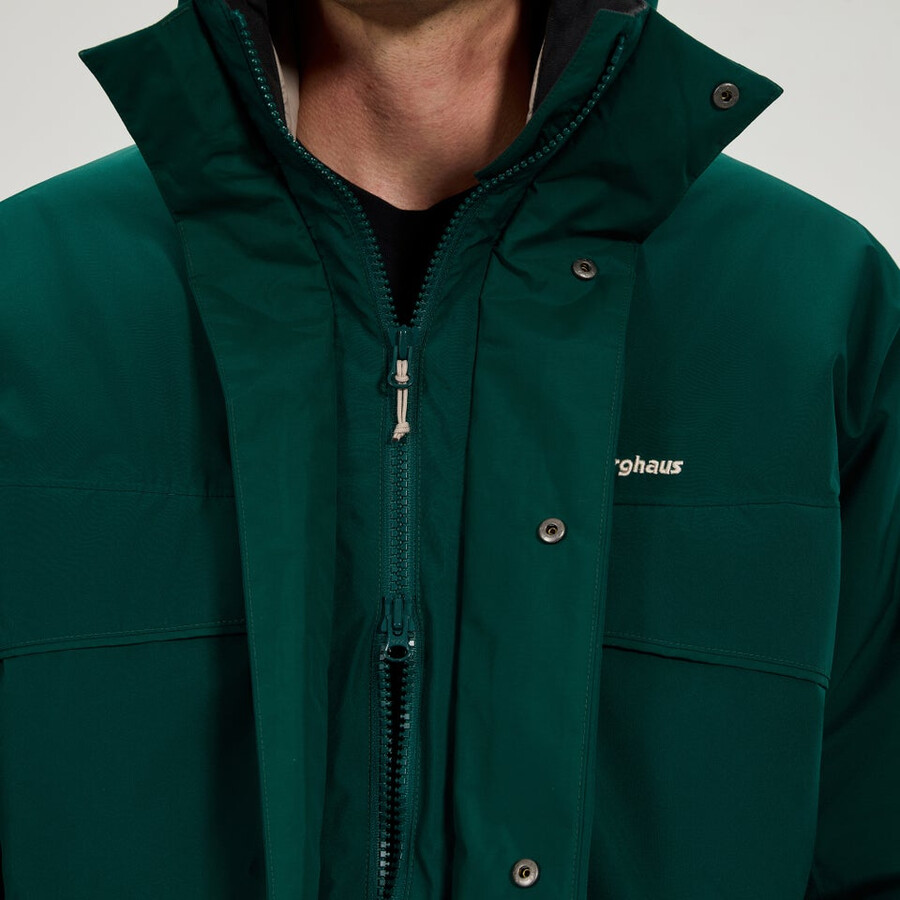 los hombres de fernly gore-tex abajo parka verde berghaus