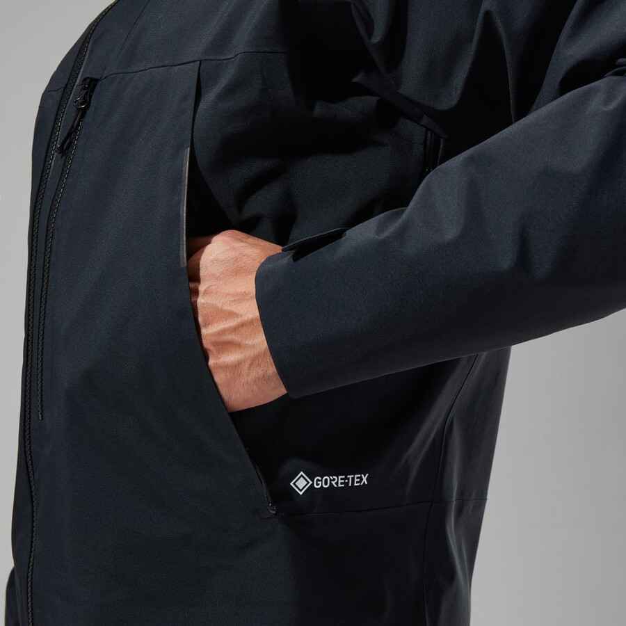 los hombres del mtn buscador de la chaqueta de gore-tex - negro berghaus