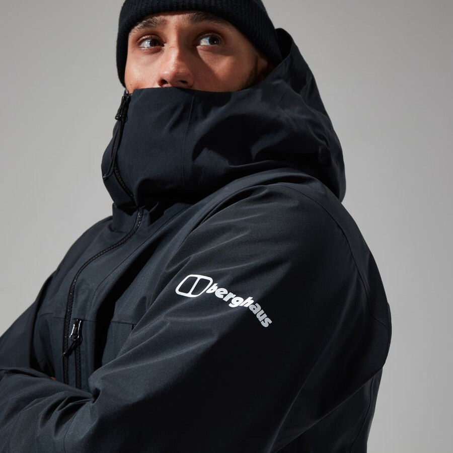los hombres del mtn buscador de la chaqueta de gore-tex - negro berghaus