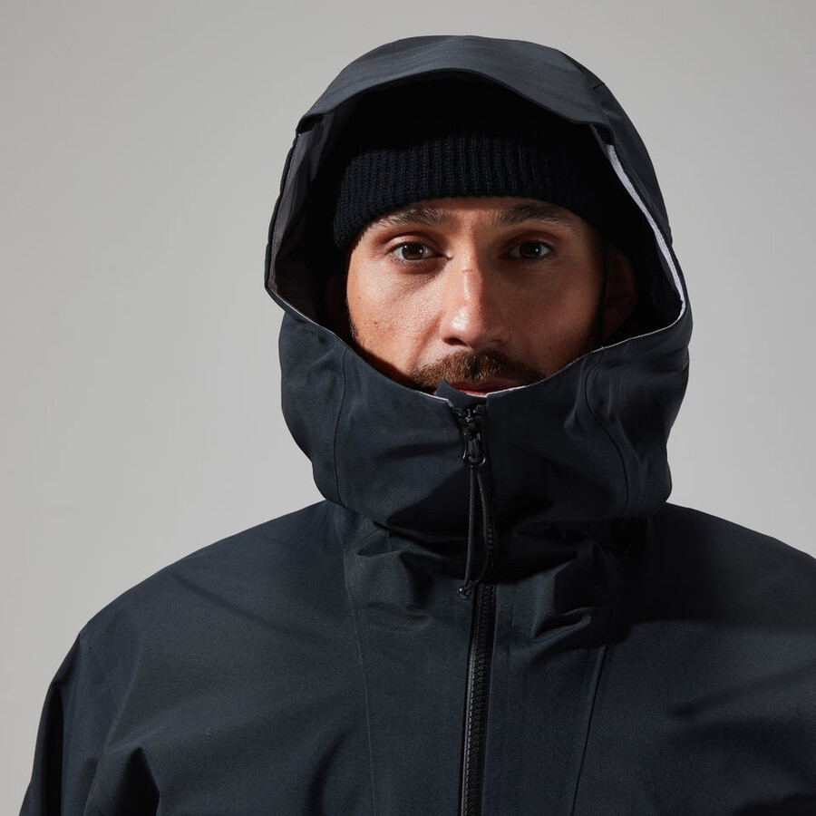 los hombres del mtn buscador de la chaqueta de gore-tex - negro berghaus