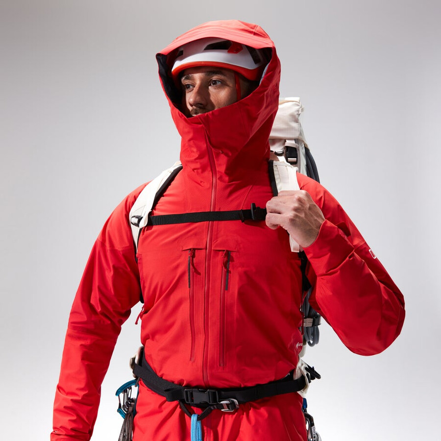 los hombres del mtn guide alpine pro chaqueta de gore-tex - rojo berghaus
