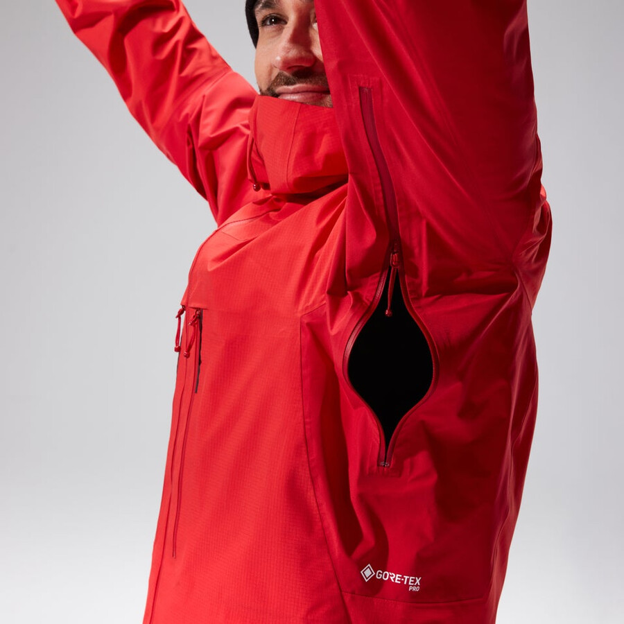 los hombres del mtn guide alpine pro chaqueta de gore-tex - rojo berghaus