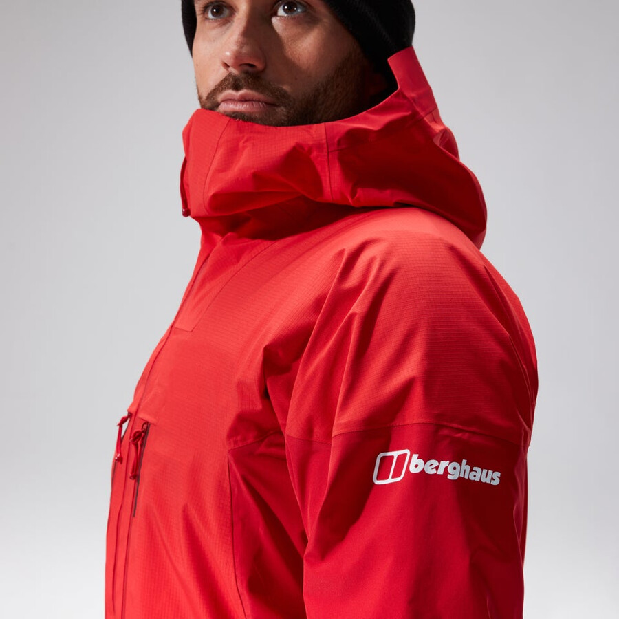 los hombres del mtn guide alpine pro chaqueta de gore-tex - rojo berghaus