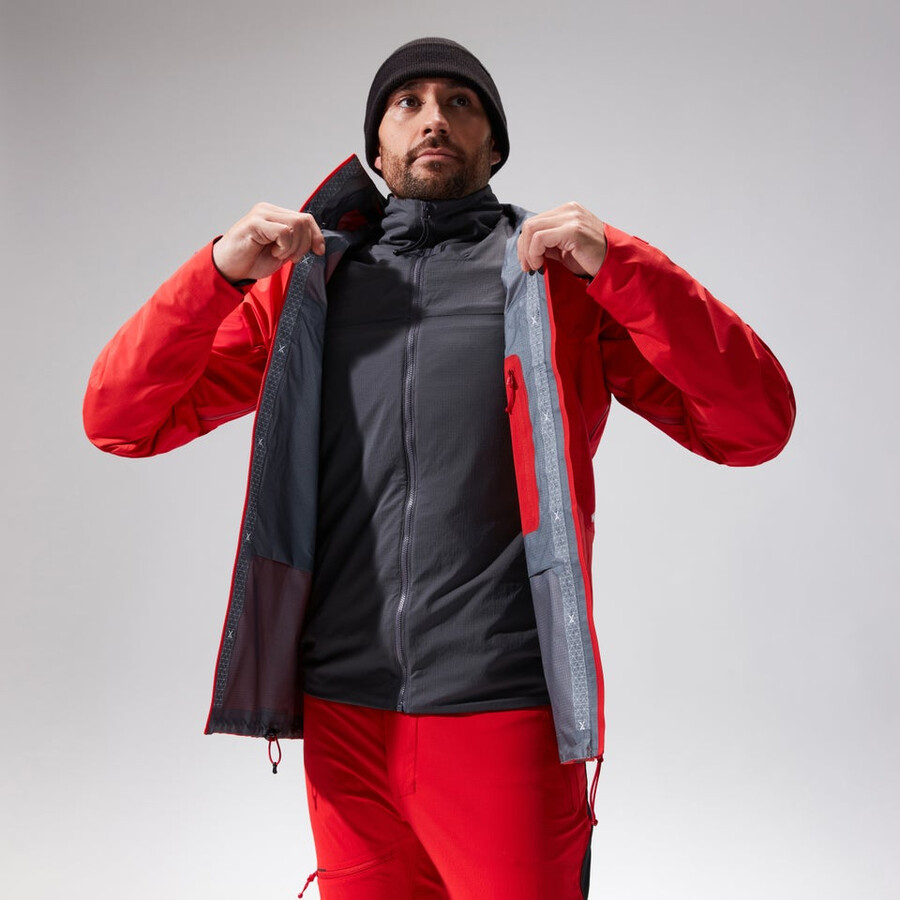 los hombres del mtn guide alpine pro chaqueta de gore-tex - rojo berghaus