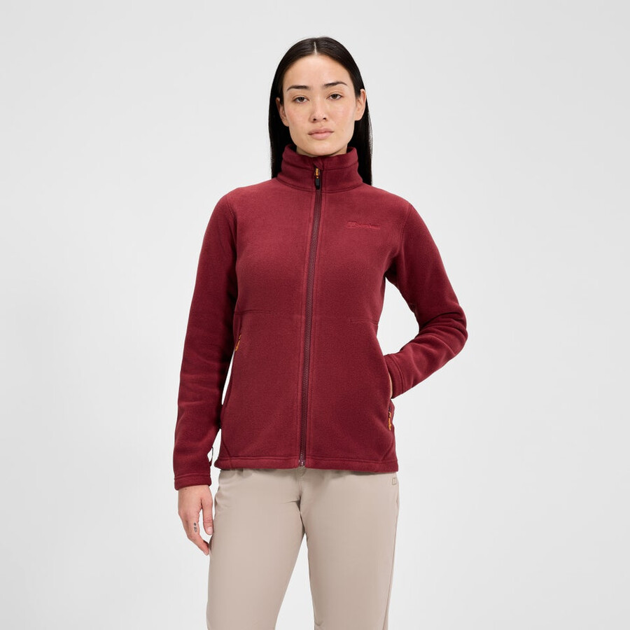 las mujeres del prisma interactivo polartec chaqueta de lana - rojo berghaus