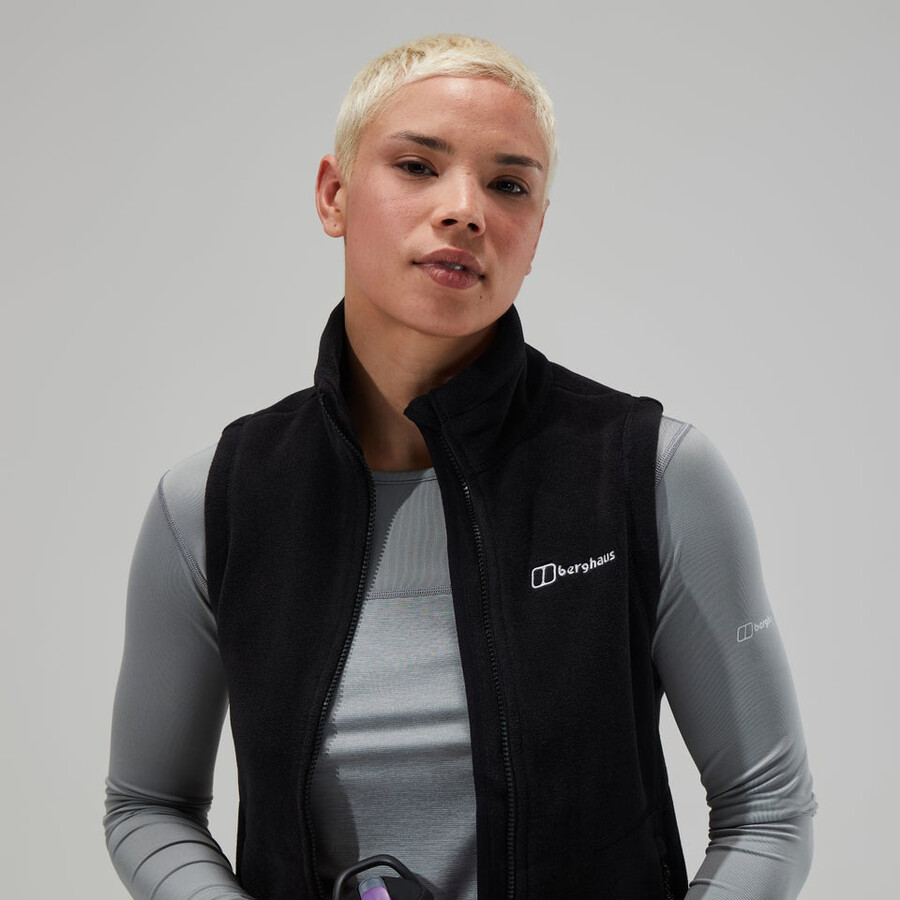 las mujeres del prisma de polartec interactivo chaleco - negro berghaus